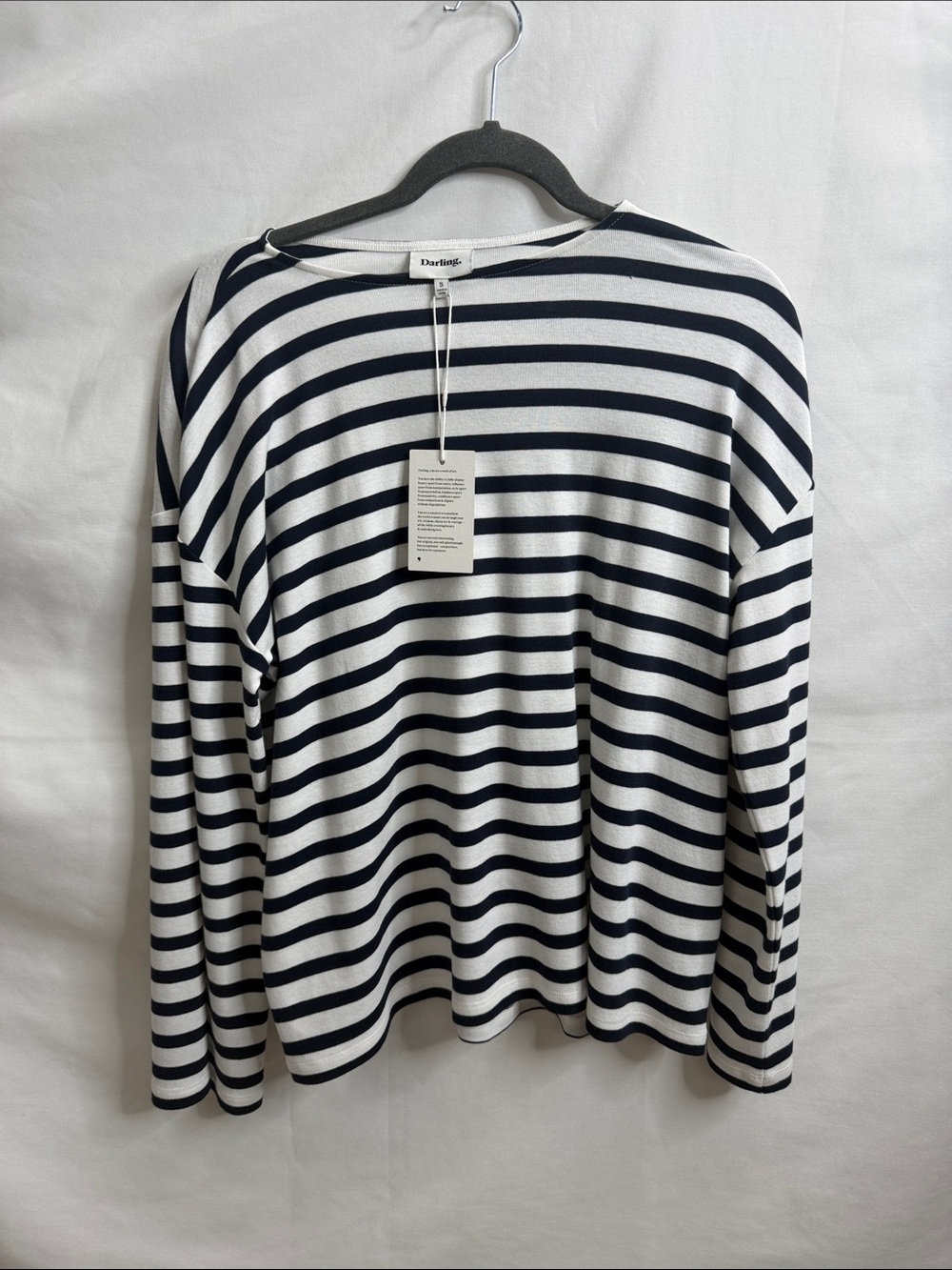 Darling Navy and White Striped Long Sleeve Tee